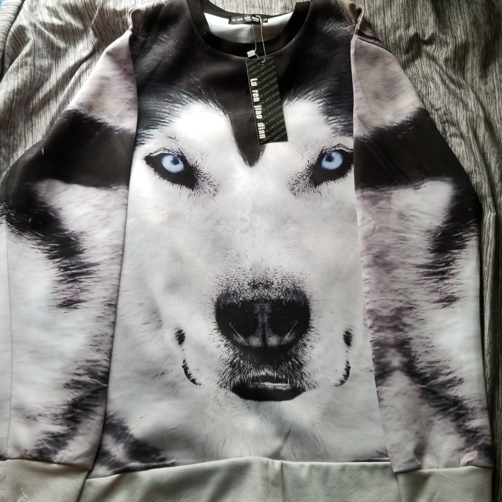 Husky Face Crew Sweatshirt